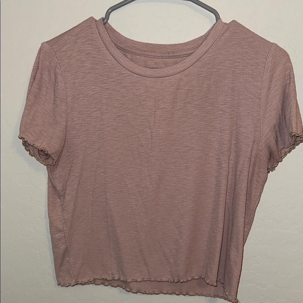 Aerie Pink Crop T-Shirt Relaxed Fit